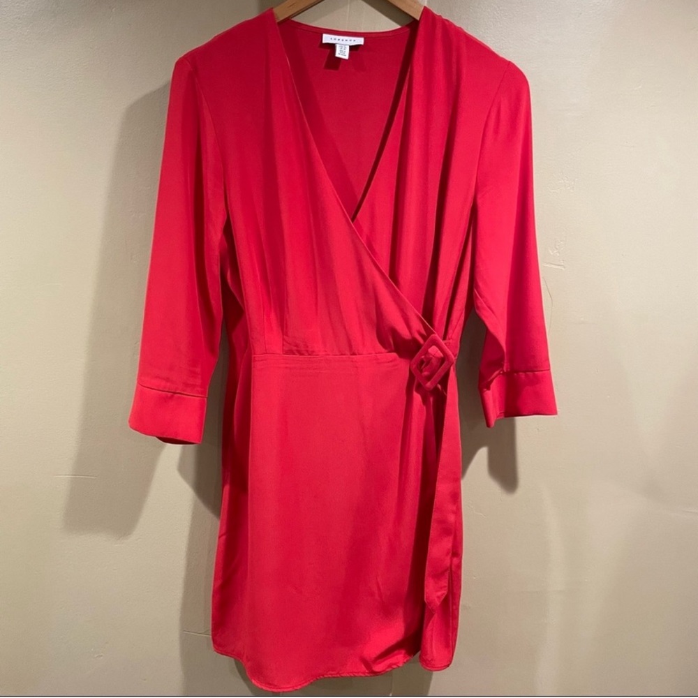 Topshop Wrap Red Dress